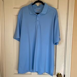 Men’s Under Armour Loose Heat Gear Light  Blue Polo Shirt •Size 2XL  Lightweight